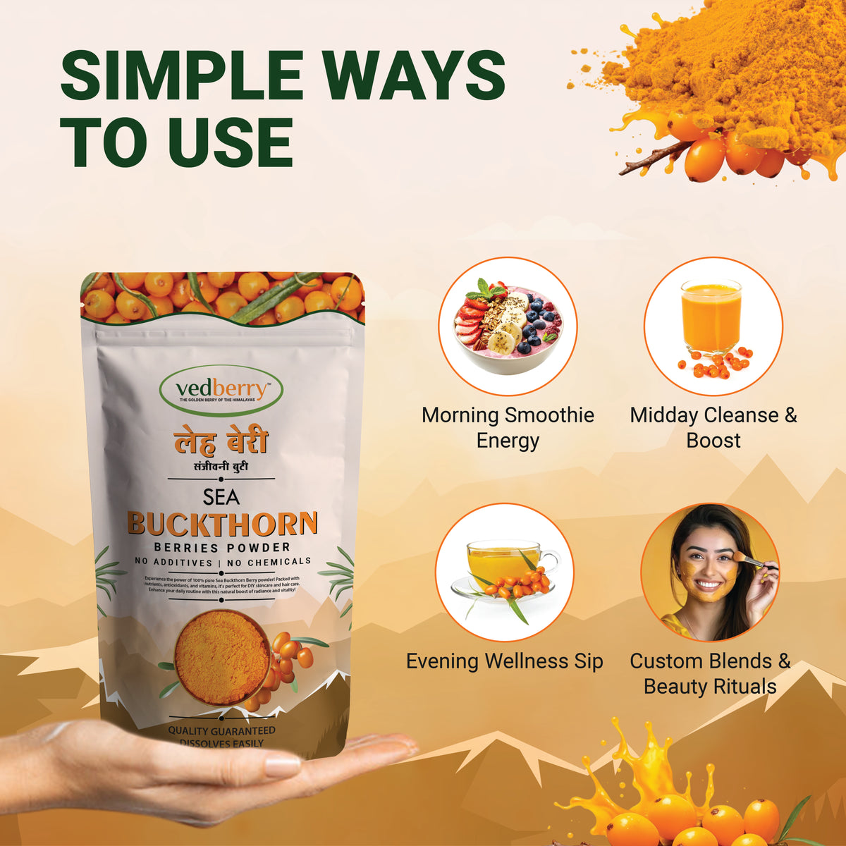 Organic Sea Buckthorn Berry Powder (100 Gram)